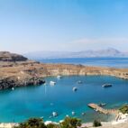 Blick auf den Hafen und Bucht von Lindos Rhodos | Von boedefeld1969